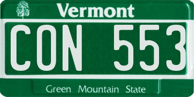 VT license plate CON553