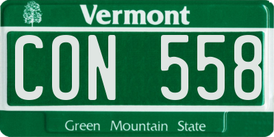 VT license plate CON558