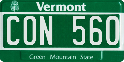 VT license plate CON560