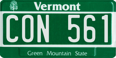VT license plate CON561