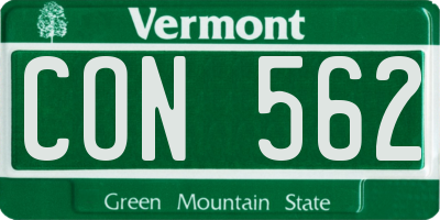 VT license plate CON562