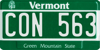 VT license plate CON563