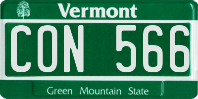 VT license plate CON566