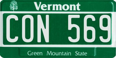 VT license plate CON569