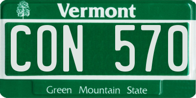 VT license plate CON570