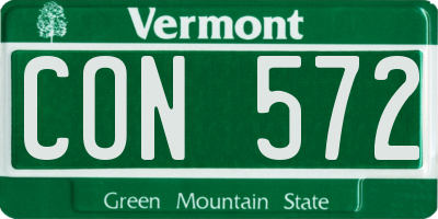 VT license plate CON572