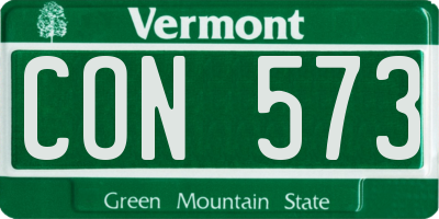 VT license plate CON573