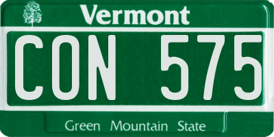 VT license plate CON575