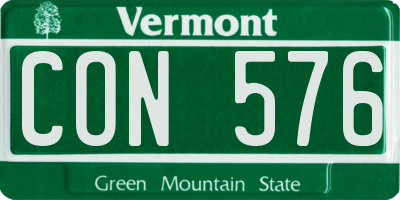 VT license plate CON576