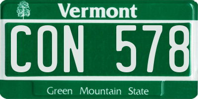 VT license plate CON578
