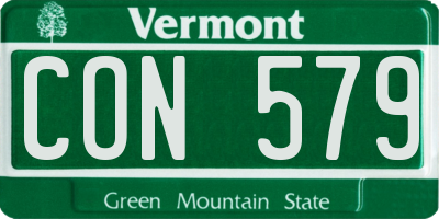 VT license plate CON579