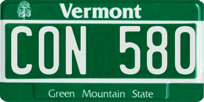 VT license plate CON580