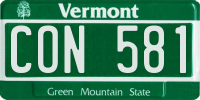 VT license plate CON581