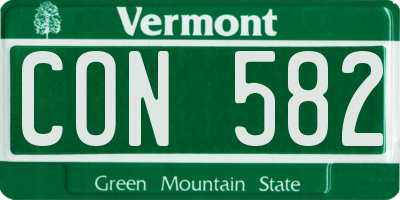 VT license plate CON582