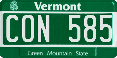 VT license plate CON585
