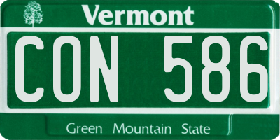 VT license plate CON586