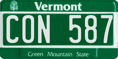 VT license plate CON587