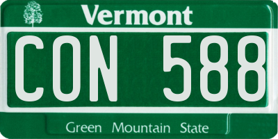 VT license plate CON588