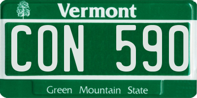 VT license plate CON590