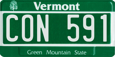 VT license plate CON591