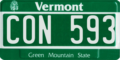 VT license plate CON593