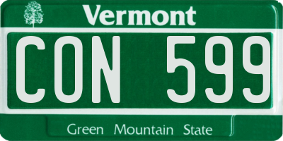 VT license plate CON599