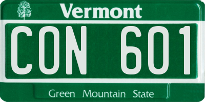 VT license plate CON601