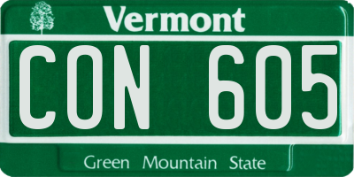 VT license plate CON605