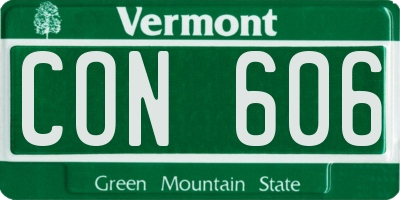 VT license plate CON606