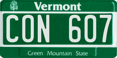 VT license plate CON607