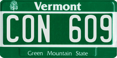 VT license plate CON609