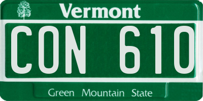 VT license plate CON610