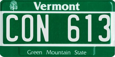 VT license plate CON613