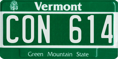 VT license plate CON614