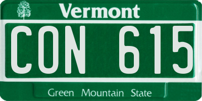 VT license plate CON615
