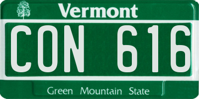 VT license plate CON616