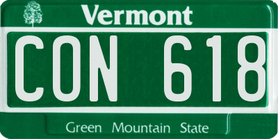 VT license plate CON618