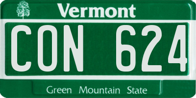 VT license plate CON624