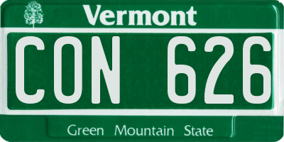 VT license plate CON626