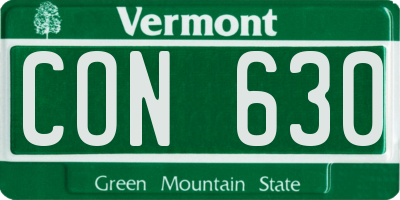 VT license plate CON630