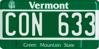 VT license plate CON633