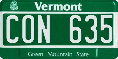 VT license plate CON635