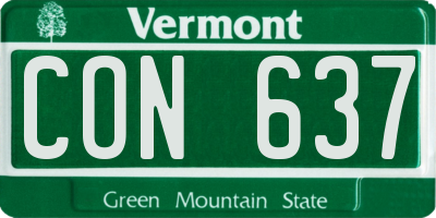 VT license plate CON637