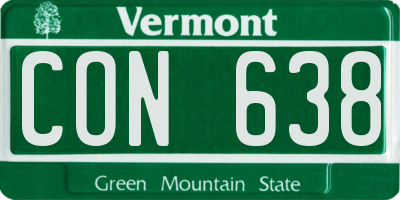 VT license plate CON638