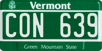VT license plate CON639