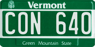 VT license plate CON640