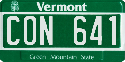 VT license plate CON641