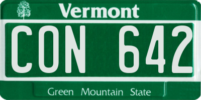 VT license plate CON642