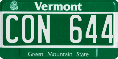 VT license plate CON644