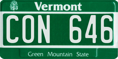 VT license plate CON646